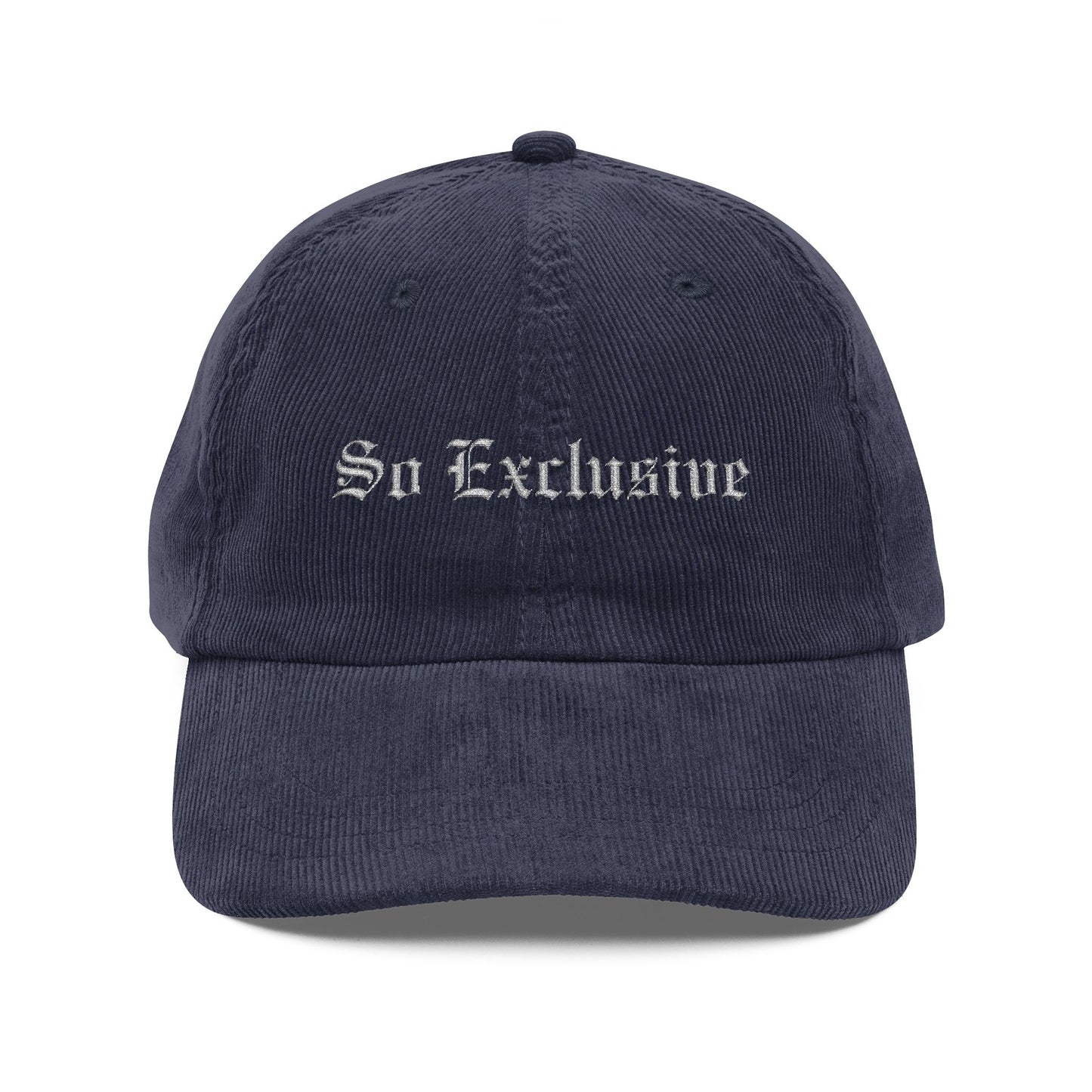 Navy So Exclusive Corduroy Cap (Embroidery)