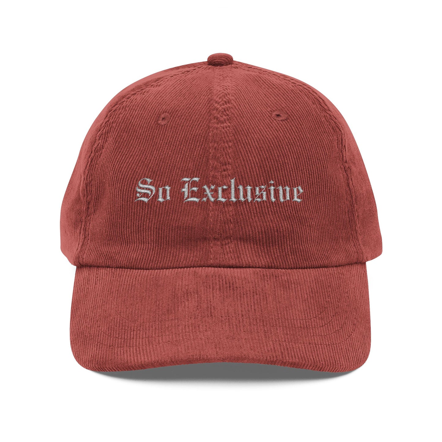 Burgundy Corduroy Cap (Embroidery Silver Font)
