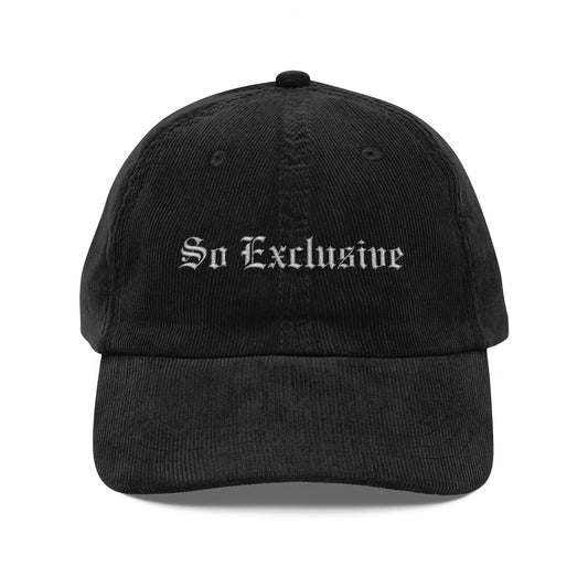 Black So Exclusive Corduroy Cap (Embroidery)