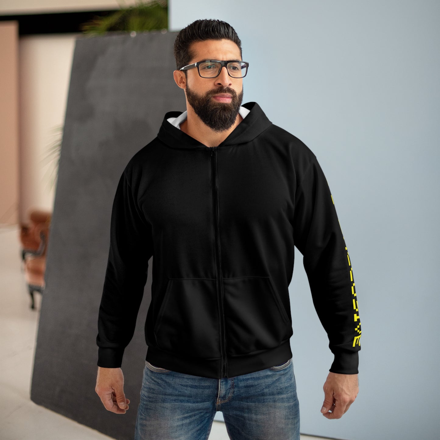 So Exclusive Black Unisex Zip Hoodie- Gamer Font