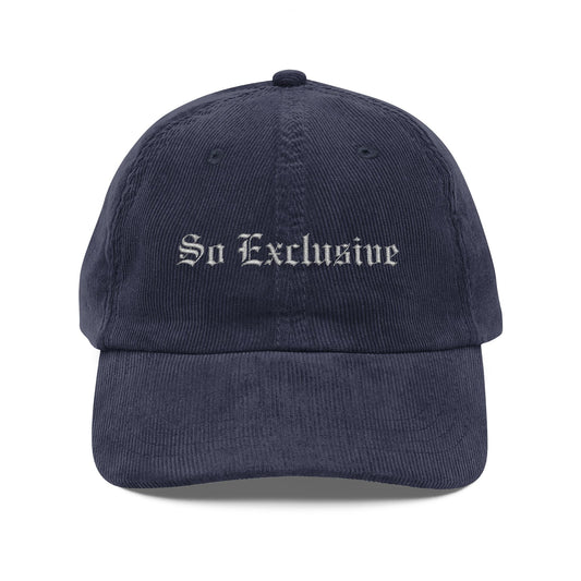 Navy So Exclusive Corduroy Cap (Embroidery)